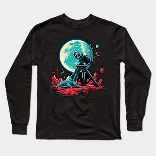 Telescope On Moon Long Sleeve T-Shirt